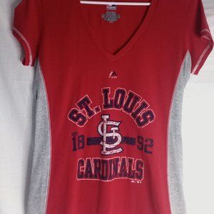 Womens L Majestic St. Louis Cardinals 1892 Jersey Tee